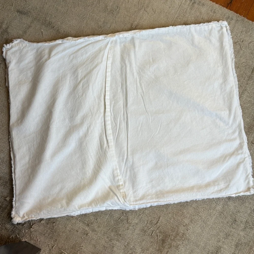 Hearth & Hand White Raw Edge Trim Cotton Pillow Sham Standard Size